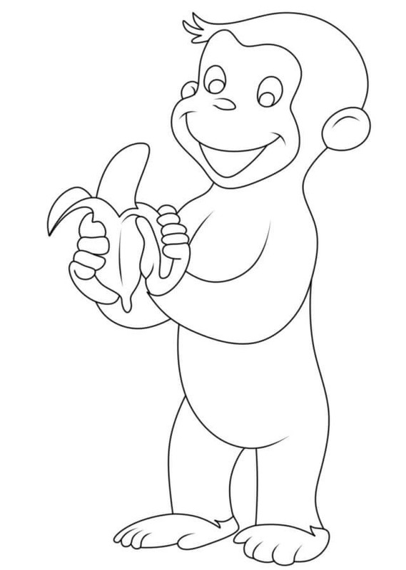 Zeichne Curious George basisch