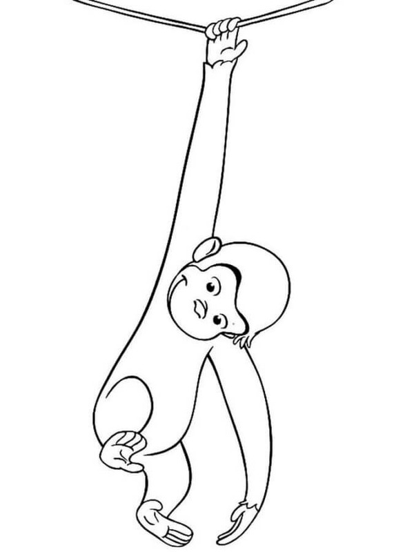 Zeichne Curious George druckbare basisch