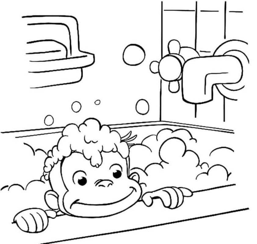 Zeichne Curious George druckbare für Kinder