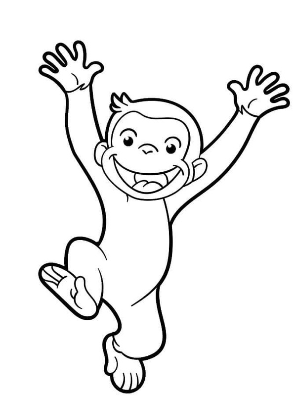Zeichne Curious George druckbare schlicht