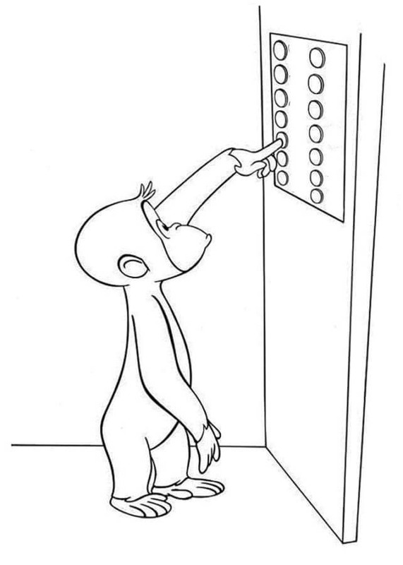 Zeichne Curious George für Kinder