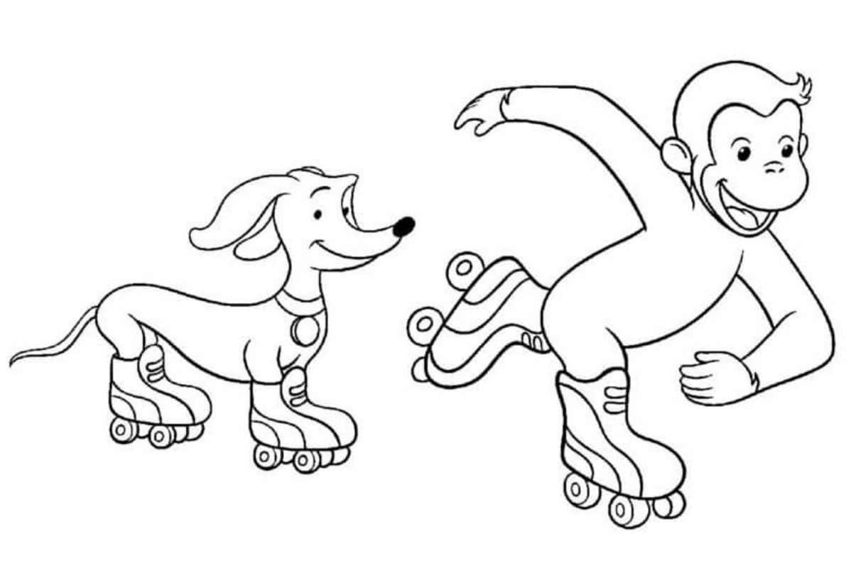 Zeichne Curious George kostenlos