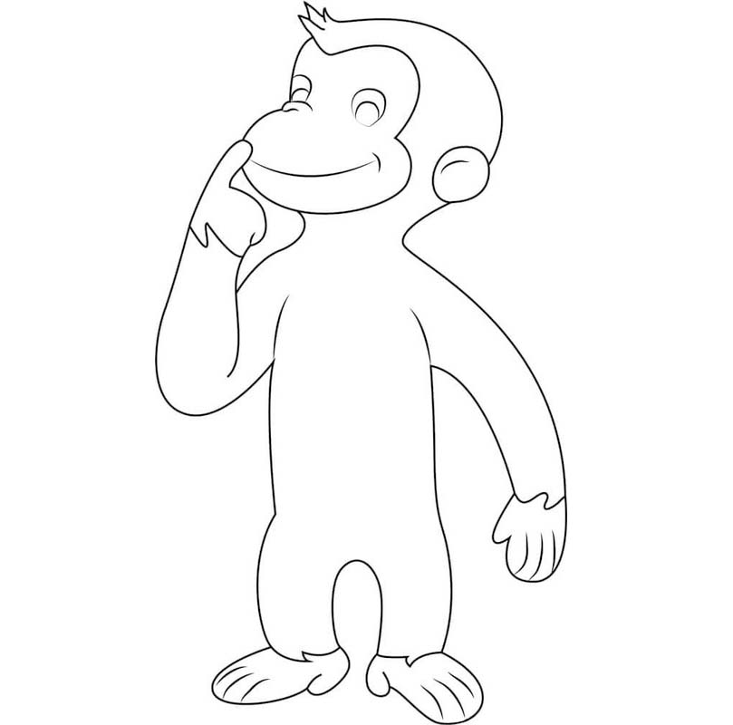 Zeichne Curious George kostenlos basisch