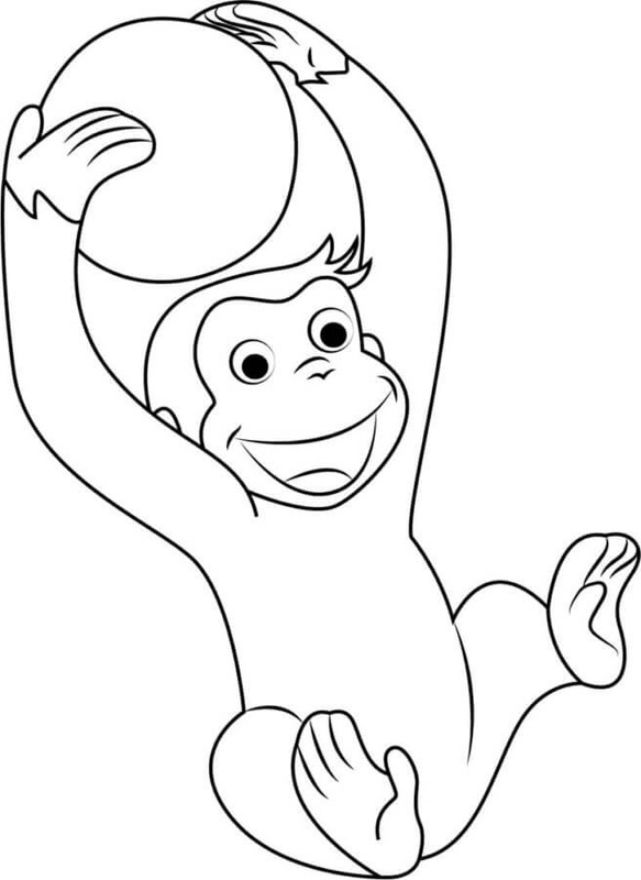 Zeichne Curious George kostenlos schlicht