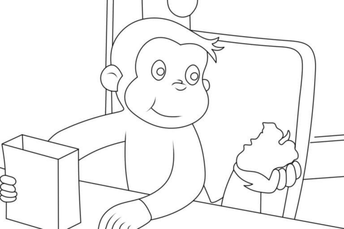 Zeichne Curious George zum Ausdrucken