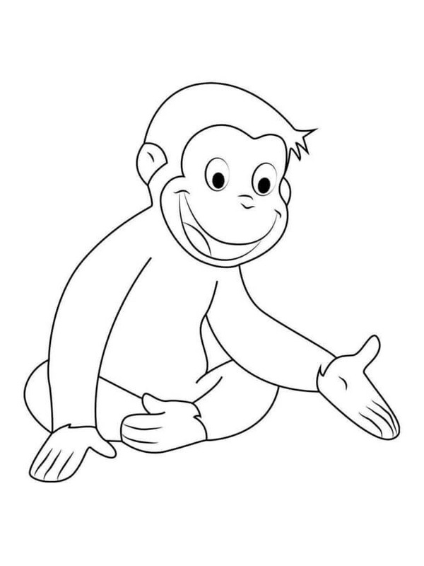 Zeichne Curious George zum Ausdrucken für Kinder
