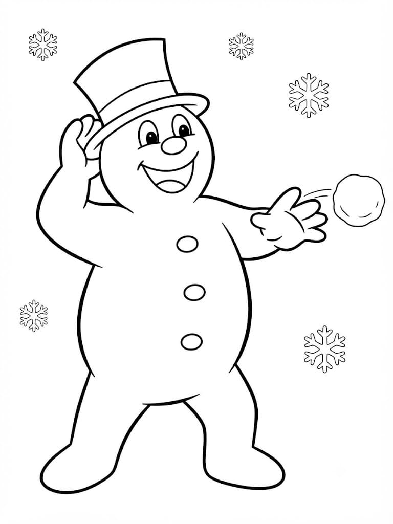 Zeichne Frosty der Schneemann druckbare