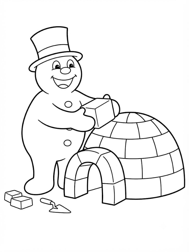 Zeichne Frosty der Schneemann druckbare für Kinder