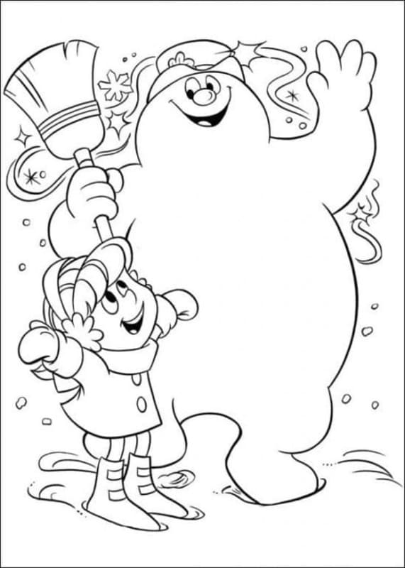 Zeichne Frosty der Schneemann druckbare schlicht