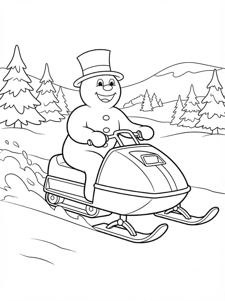 Zeichne Frosty der Schneemann kostenlos