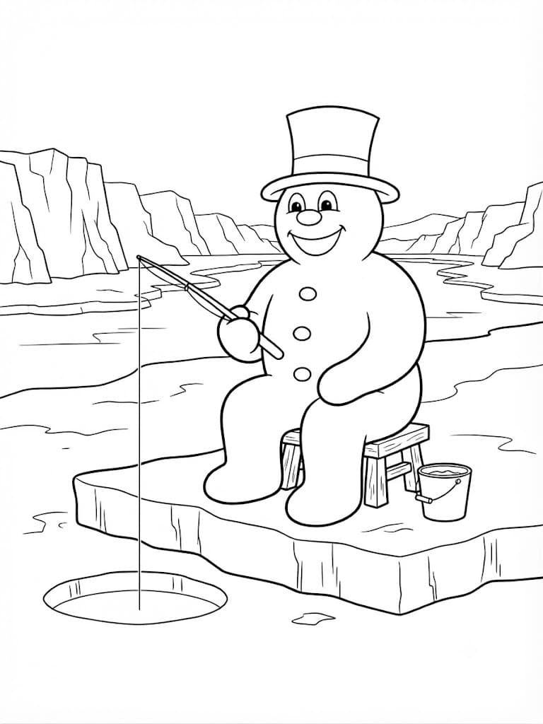 Zeichne Frosty der Schneemann kostenlos druckbare