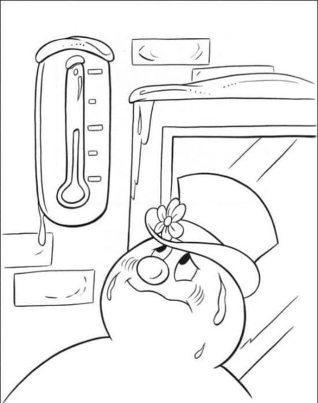 Zeichne Frosty der Schneemann kostenlos schlicht