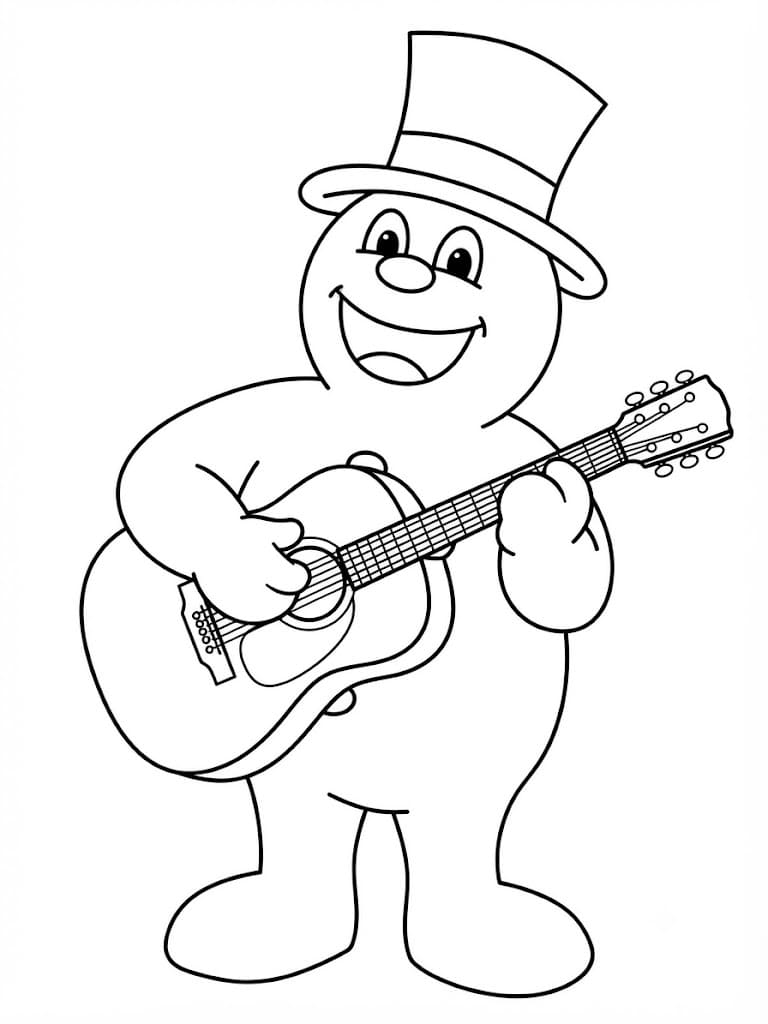 Zeichne Frosty der Schneemann schlicht