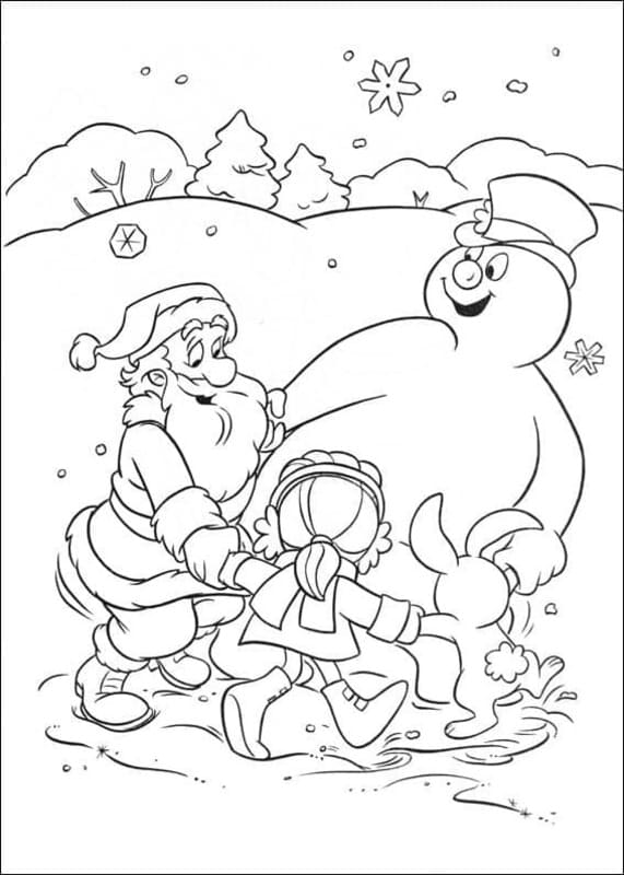 Zeichne Frosty der Schneemann zum Ausdrucken