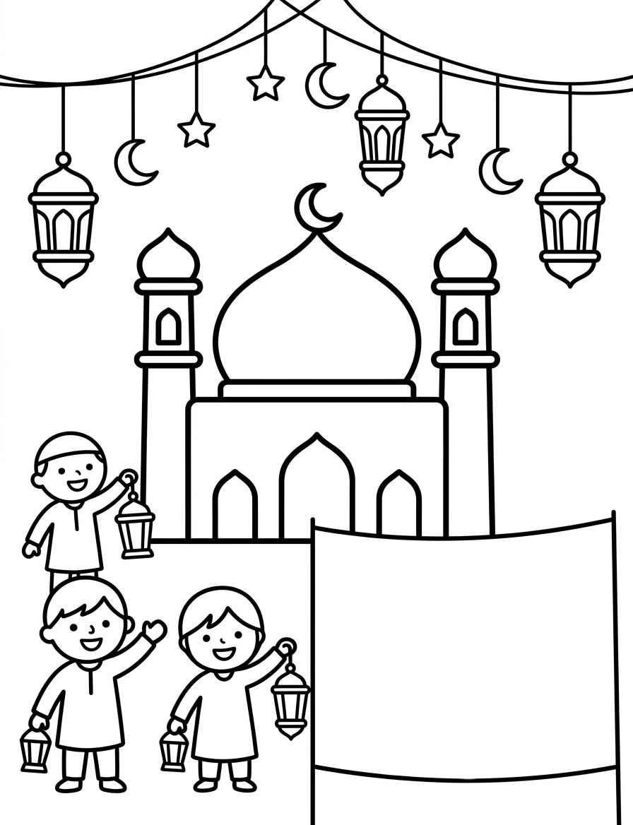 Zeichne Mawlid kostenlos druckbare schlicht