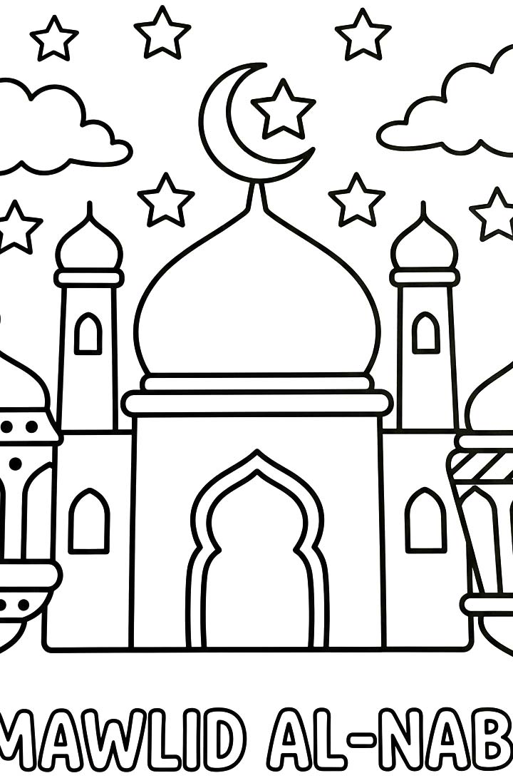 Zeichne Mawlid kostenlos einfach