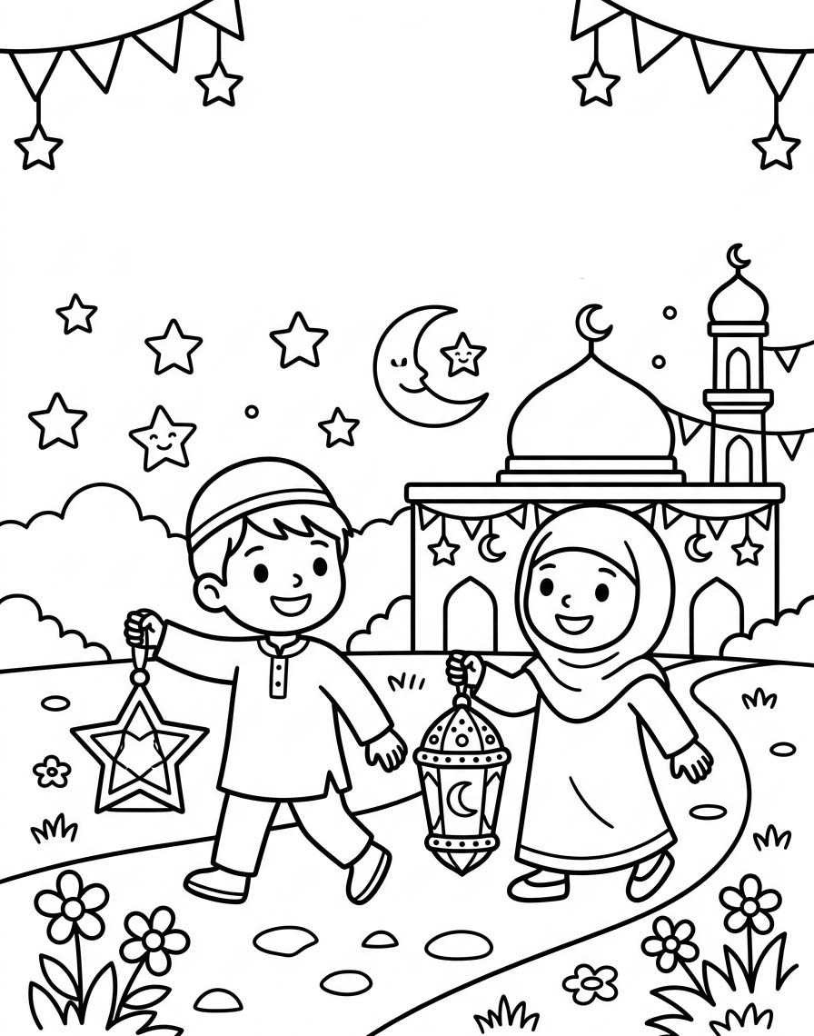 Zeichne Mawlid zum Ausdrucken für Kinder