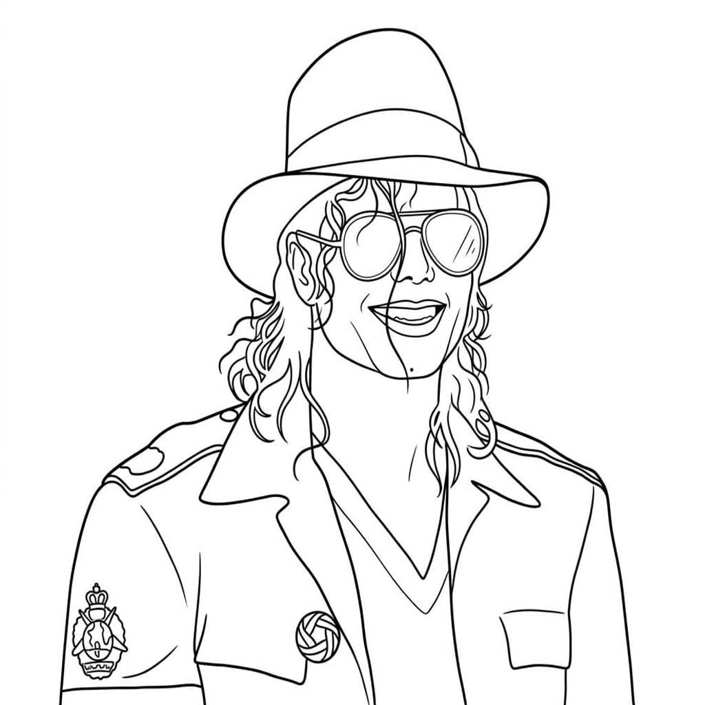 Zeichne Michael Jackson druckbare einfach
