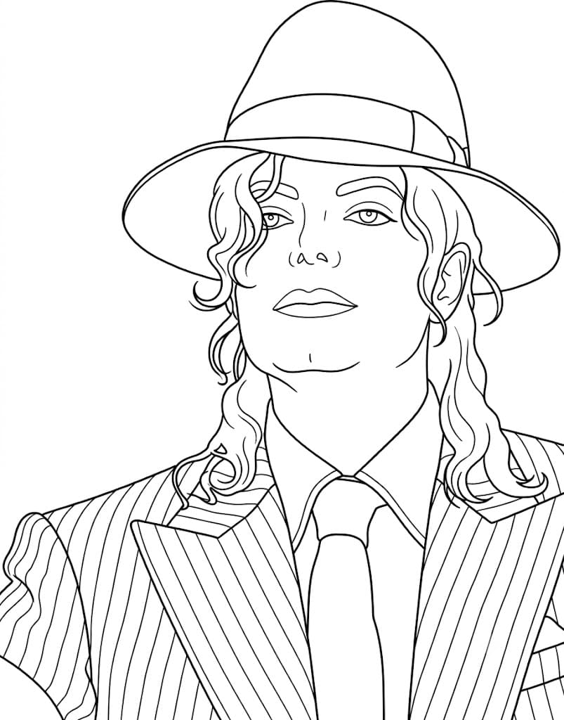 Zeichne Michael Jackson druckbare schlicht