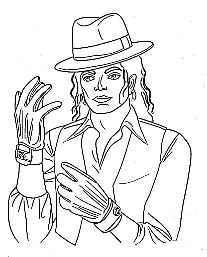 Zeichne Michael Jackson kostenlos druckbare basisch