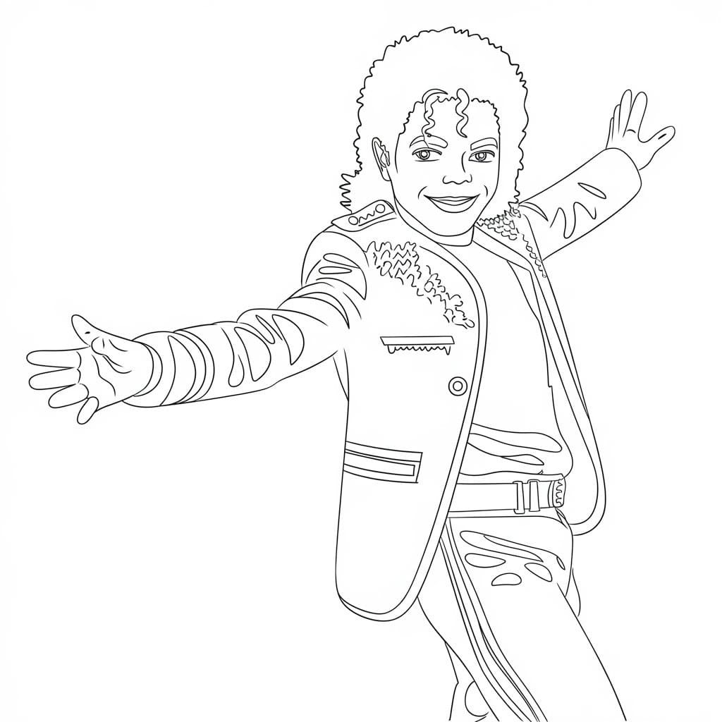 Zeichne Michael Jackson kostenlos für Kinder