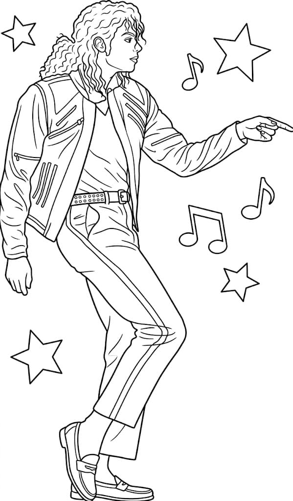 Zeichne Michael Jackson zum Ausdrucken