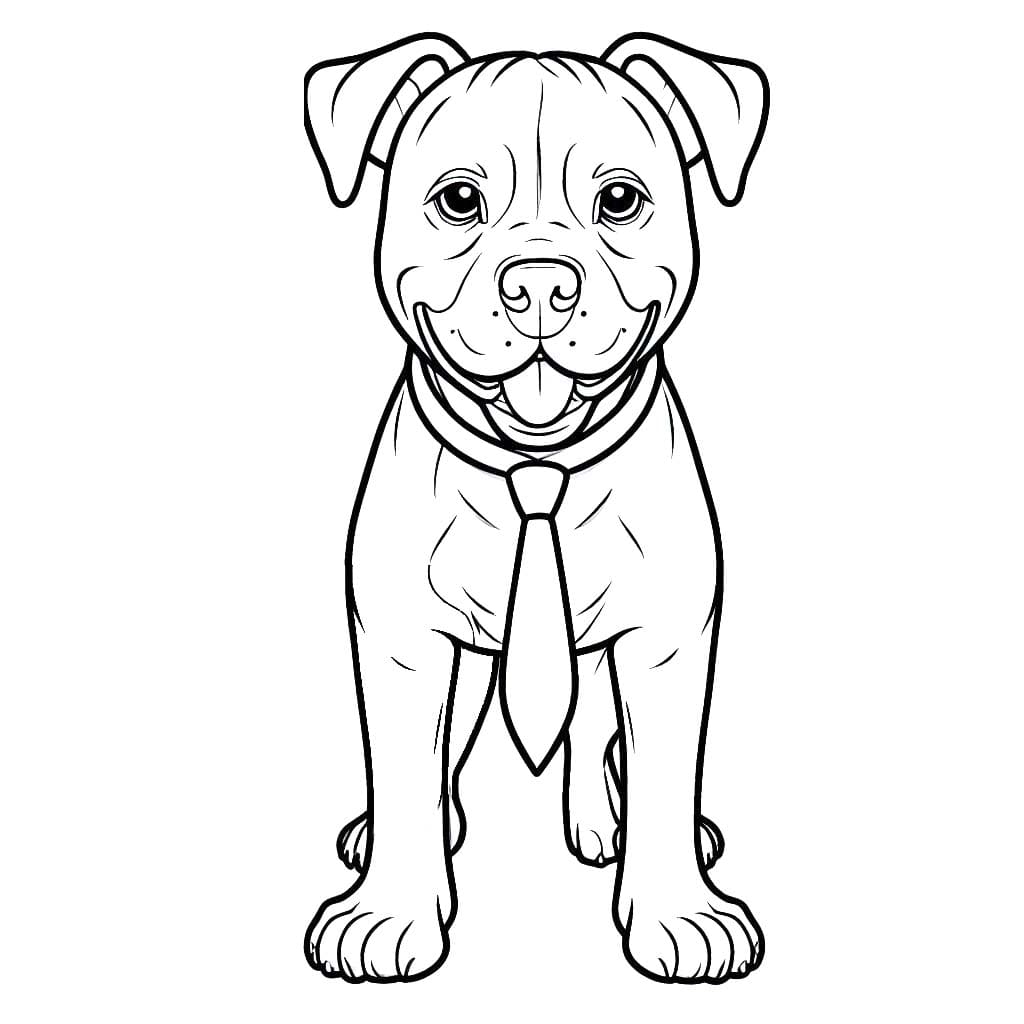 Zeichne Pitbull basisch