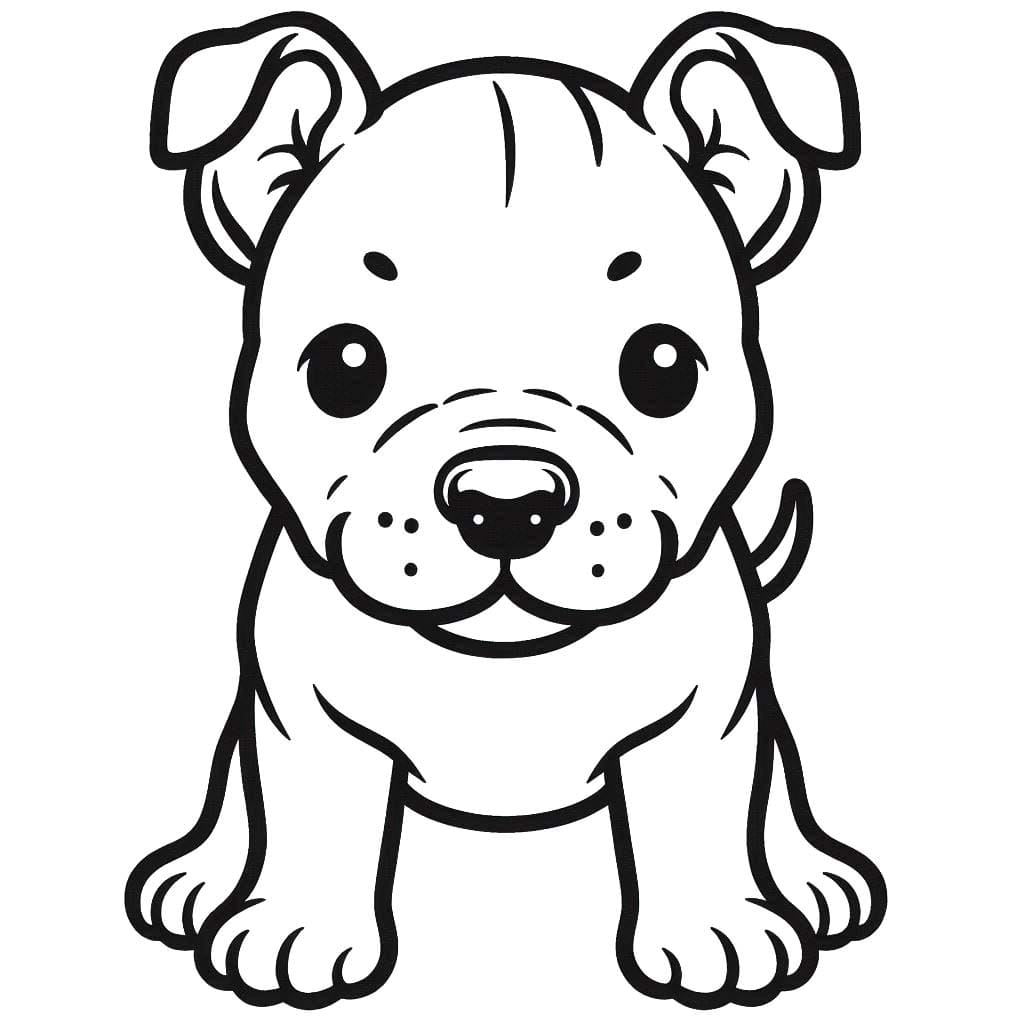 Zeichne Pitbull druckbare für Kinder