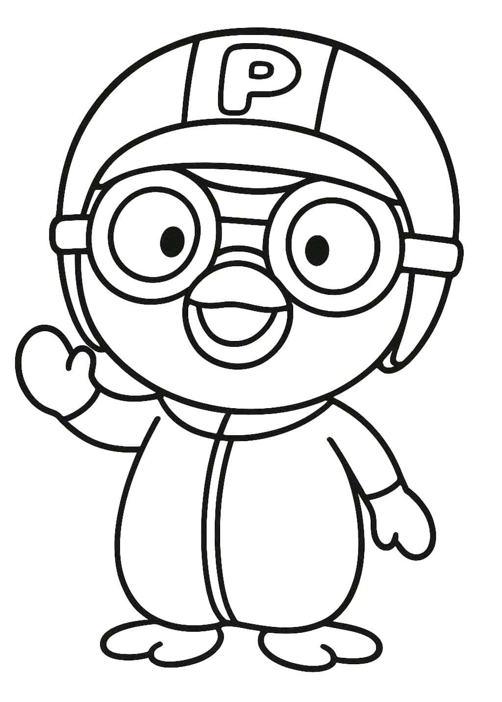 Zeichne Pororo druckbare einfach
