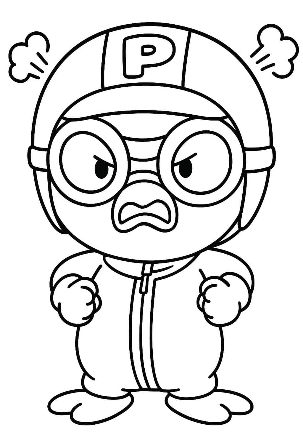 Zeichne Pororo kostenlos schlicht