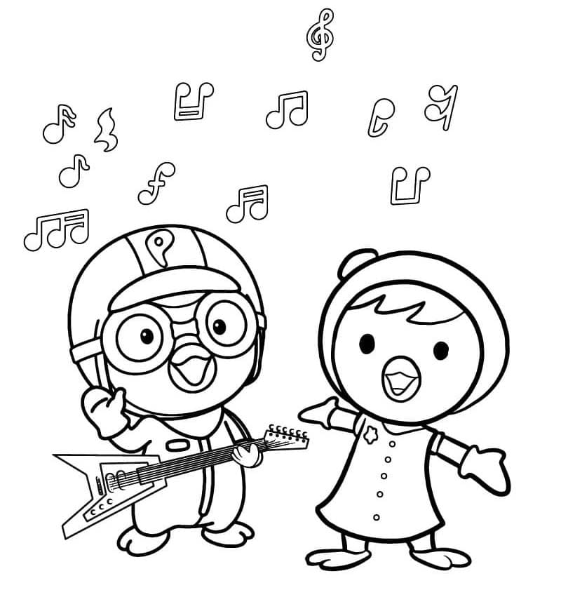 Zeichne Pororo zum Ausdrucken