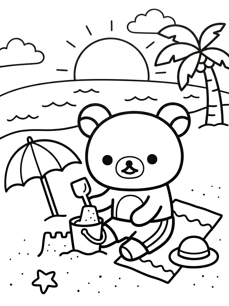 Zeichne Rilakkuma druckbare schlicht