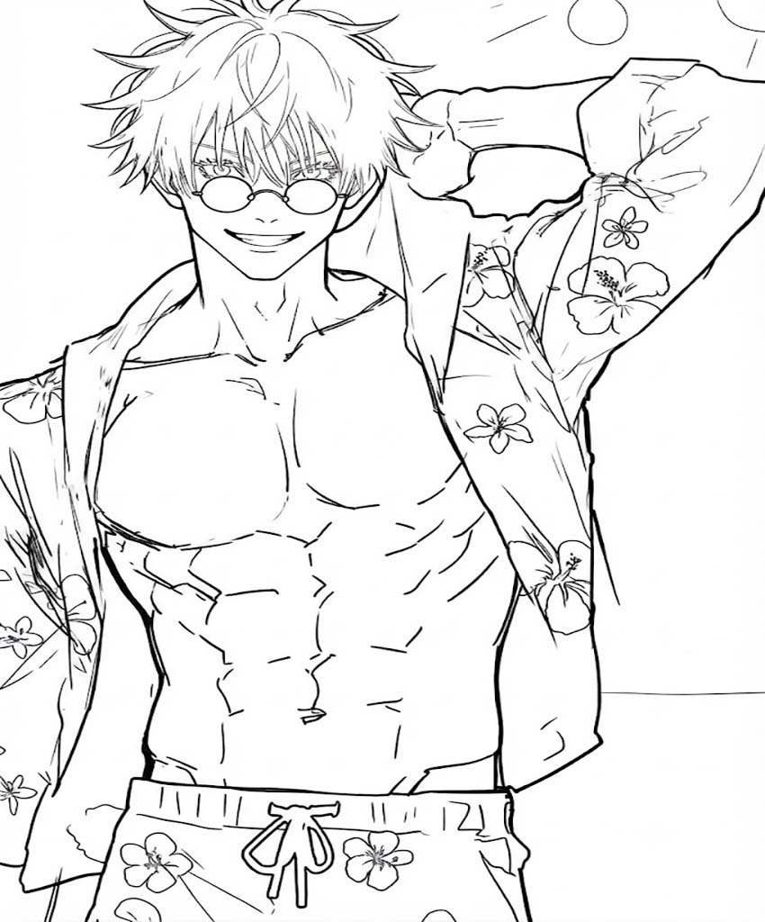 Zeichne Satoru Gojo basisch