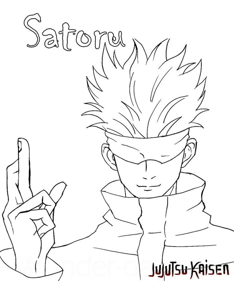 Zeichne Satoru Gojo einfach