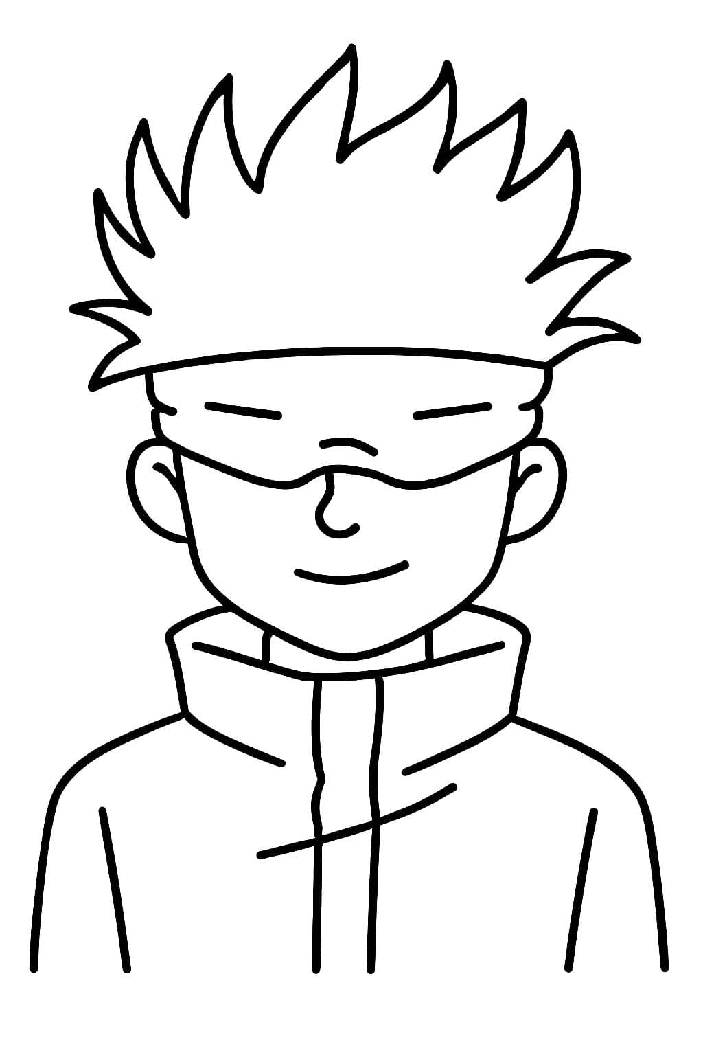 Zeichne Satoru Gojo schlicht