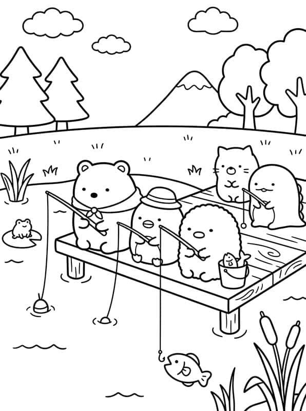 Zeichne Sumikko Gurashi druckbare einfach