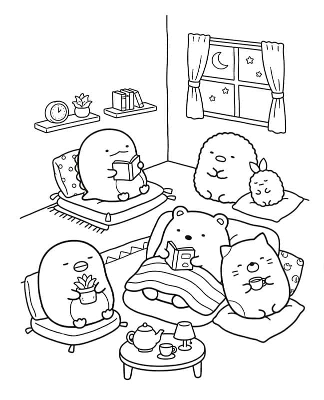 Zeichne Sumikko Gurashi für Kinder