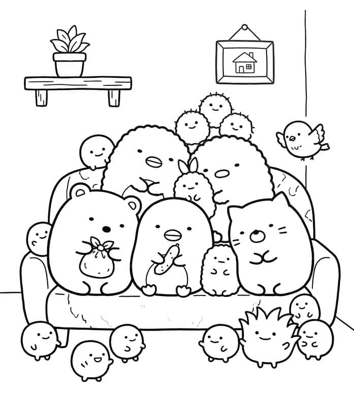Zeichne Sumikko Gurashi kostenlos basisch