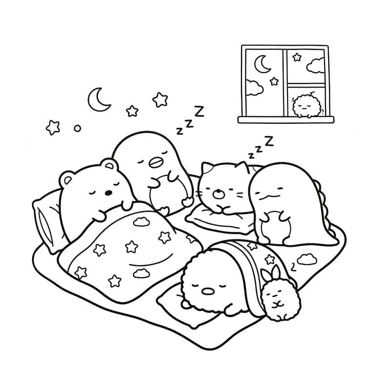 Zeichne Sumikko Gurashi kostenlos druckbare basisch