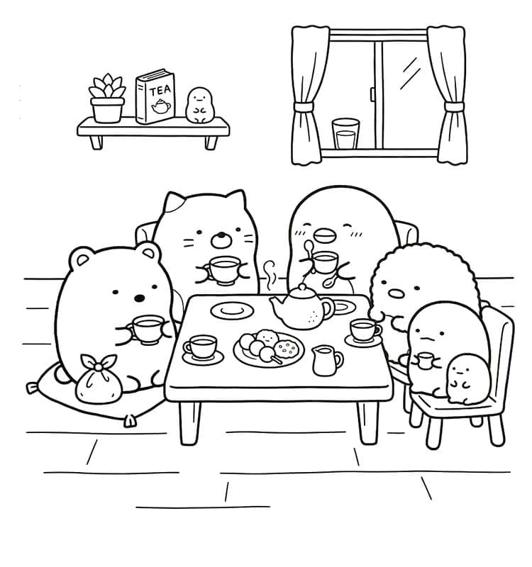 Zeichne Sumikko Gurashi kostenlos druckbare einfach