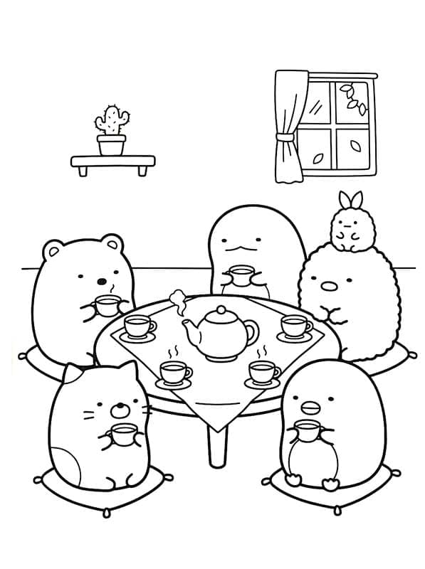 Zeichne Sumikko Gurashi kostenlos einfach