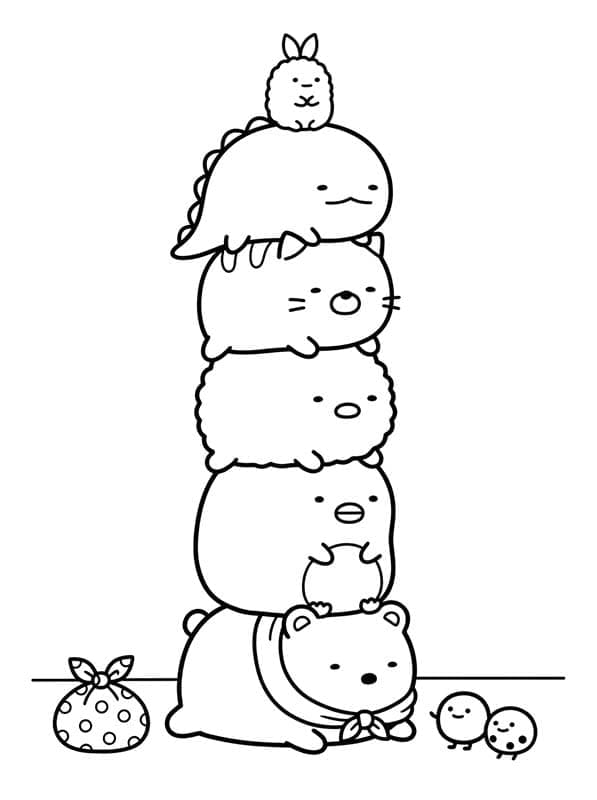 Zeichne Sumikko Gurashi kostenlos schlicht