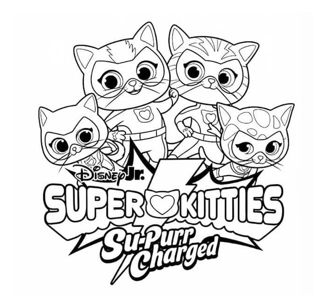 Zeichne Superkitties druckbare