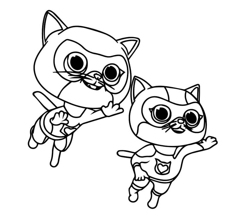Zeichne Superkitties zum Ausdrucken