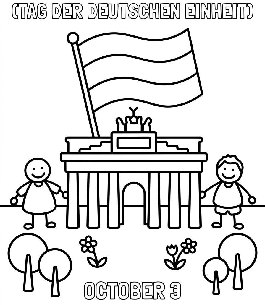 Zeichne Tag der Deutschen Einheit basisch