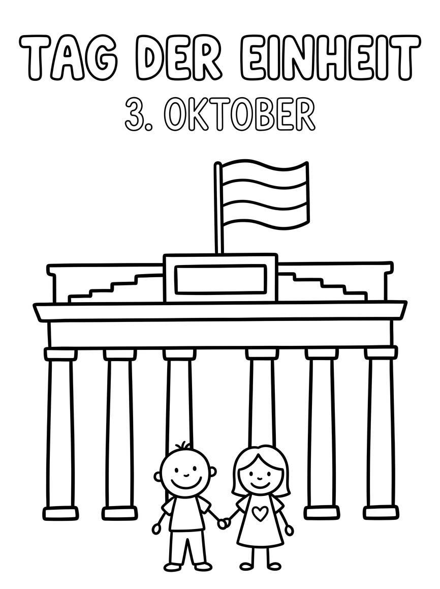 Zeichne Tag der Deutschen Einheit kostenlos druckbare