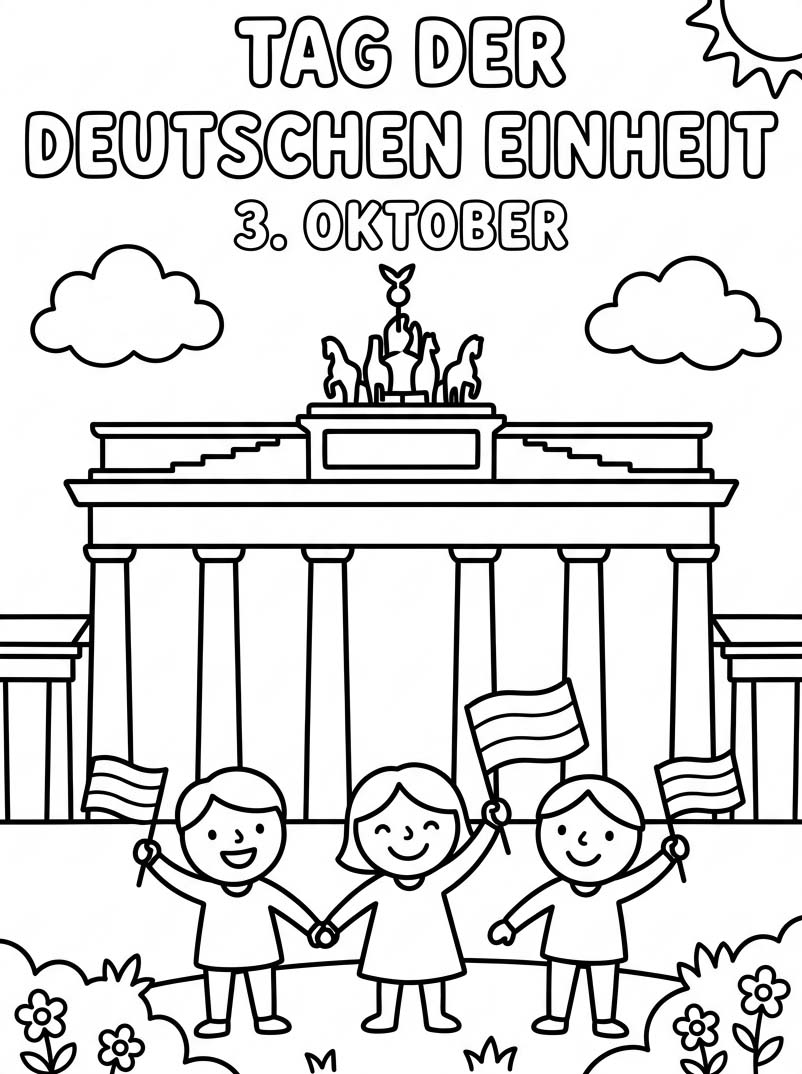 Zeichne Tag der Deutschen Einheit kostenlos einfach