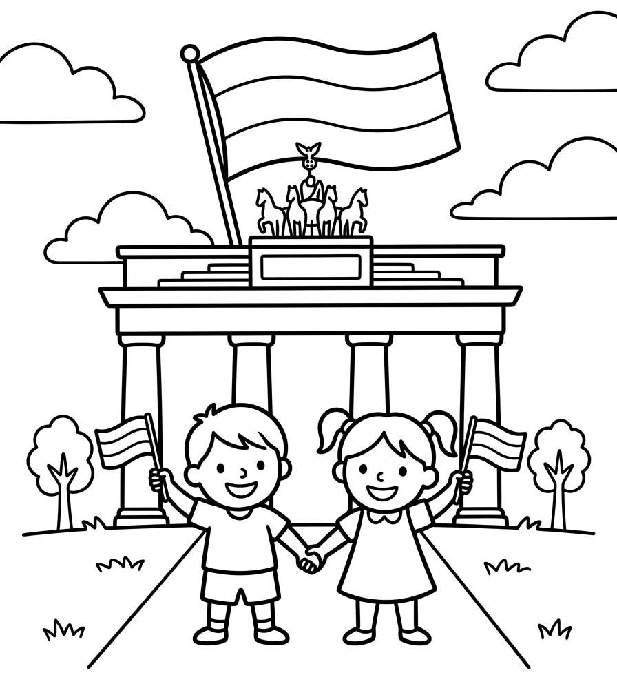Zeichne Tag der Deutschen Einheit schlicht