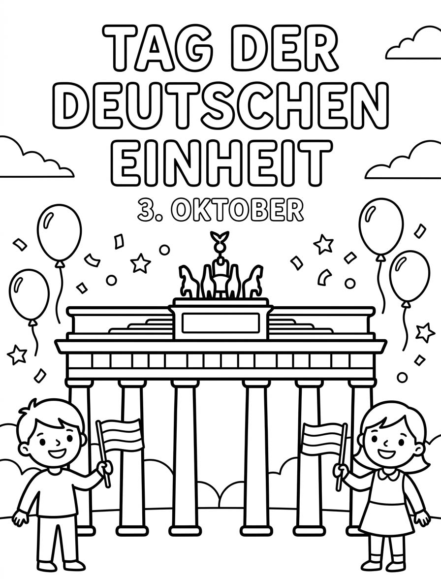Zeichne Tag der Deutschen Einheit zum Ausdrucken