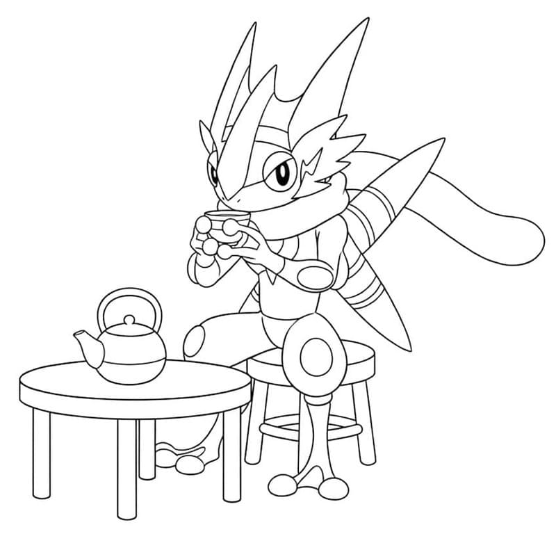 Greninja druckbare schlicht
